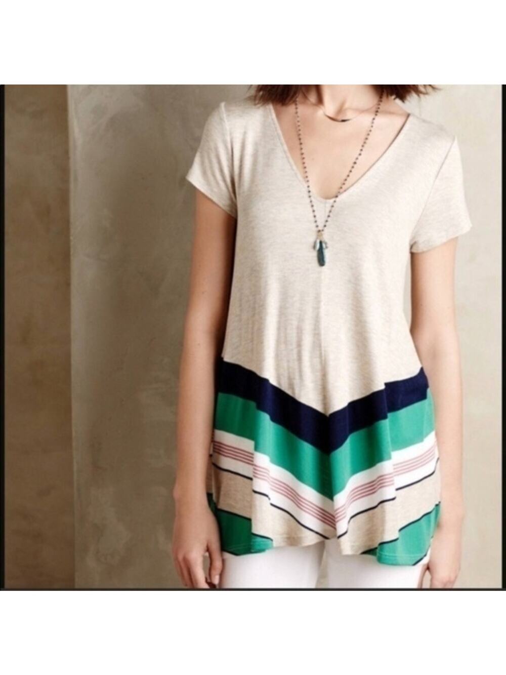 Anthropologie Puella Striped Tunic Size Small